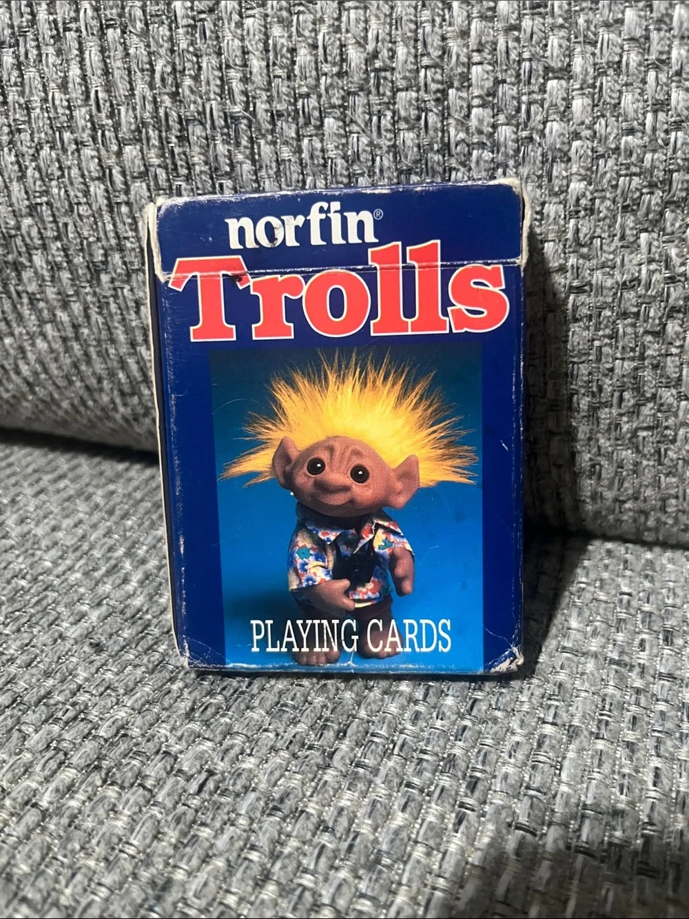 Norfin Trolls Kids Playing Cards – Blue Box with Yellow Hair Troll